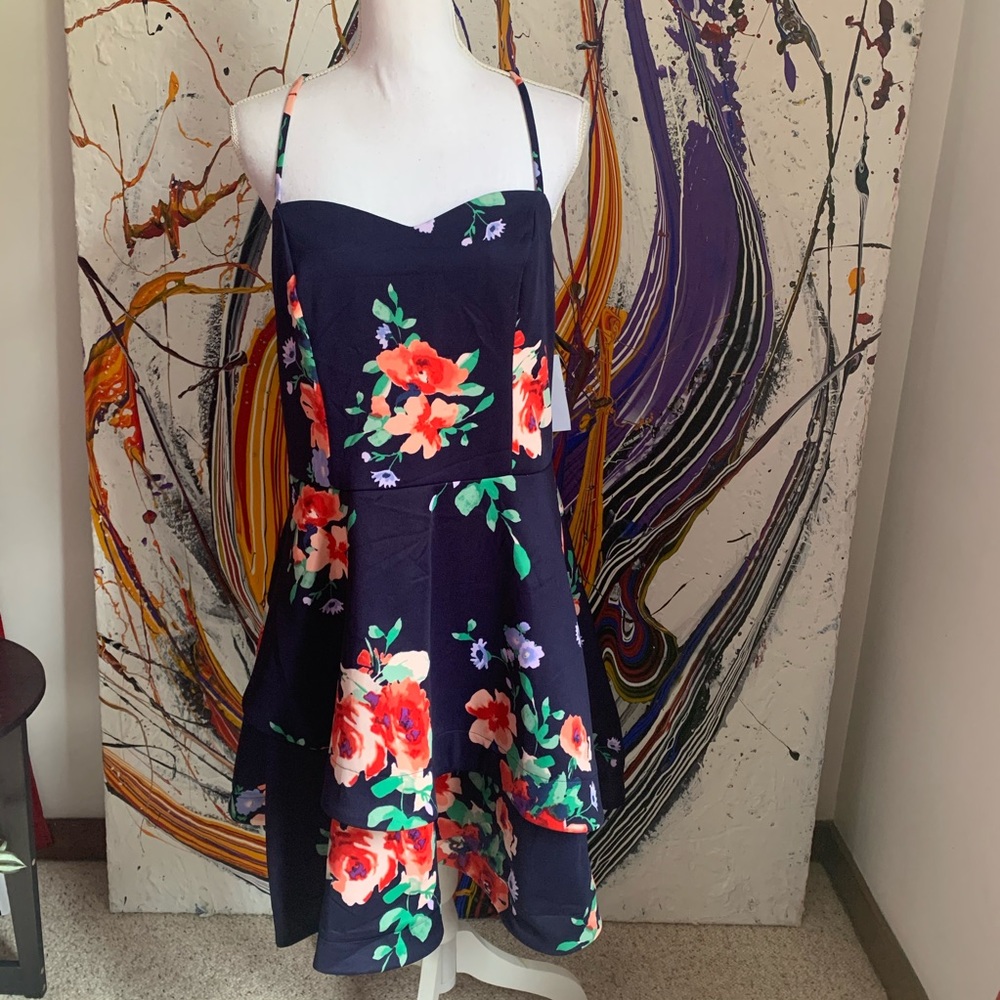 Floral cross strap dress